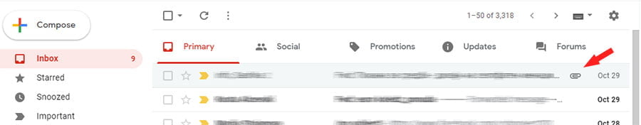 attachment icon on gmail