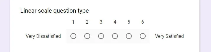 Linear scale question view Google Forms
