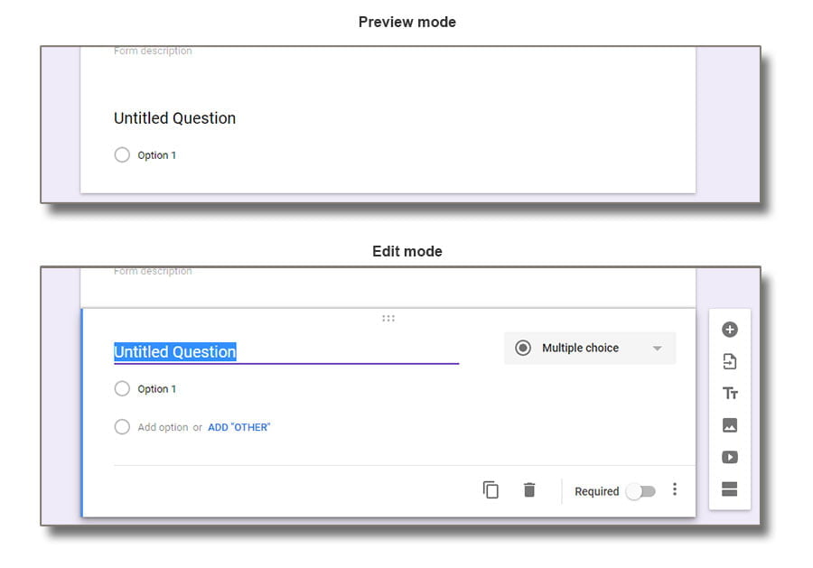 edit preview field mode google form