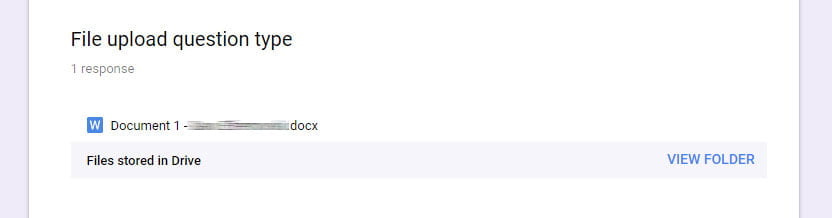 file upload response view Google Forms