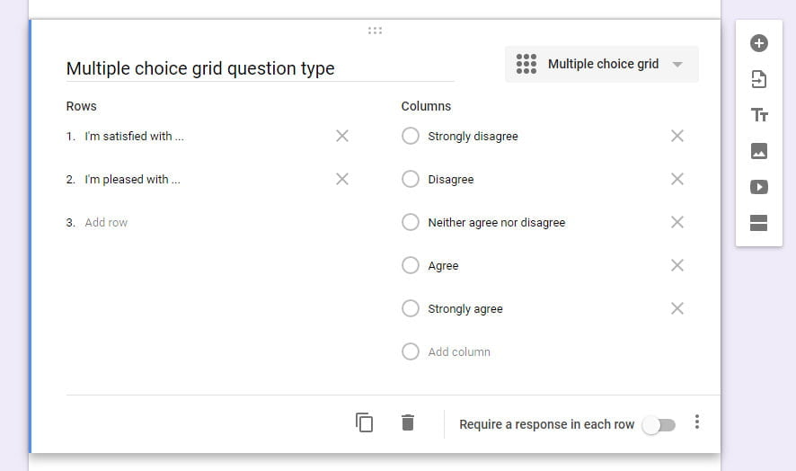 Multiple Choice Grid Question Type Google Forms 