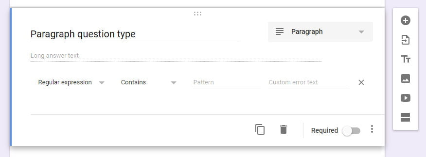 paragraph question type Google Forms