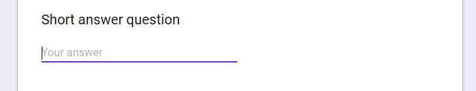 short answer question preview Google Forms