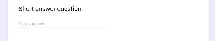 short answer question preview Google Forms