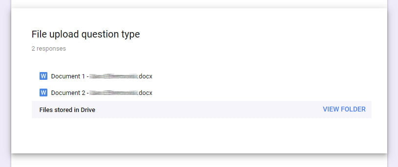 file upload summary responses google forms