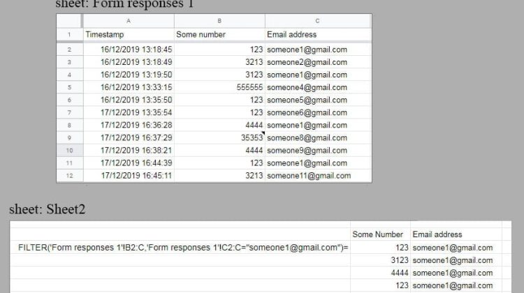 use filter function to analyze data from Google Forms