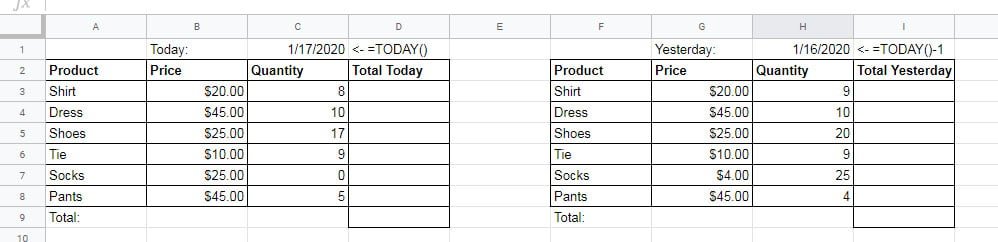 sales report get quantity from responses sheet