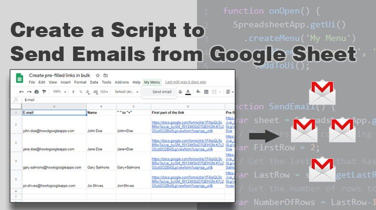 Create a Script to Send Emails from Google Sheet