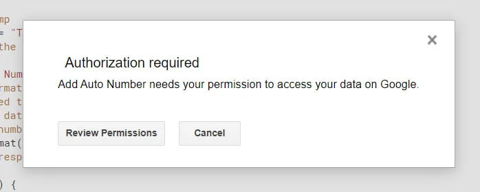 authorization required Review Permissions