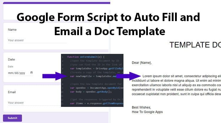 Google Form Script to AutoFill and Email a Doc Template How to GApps