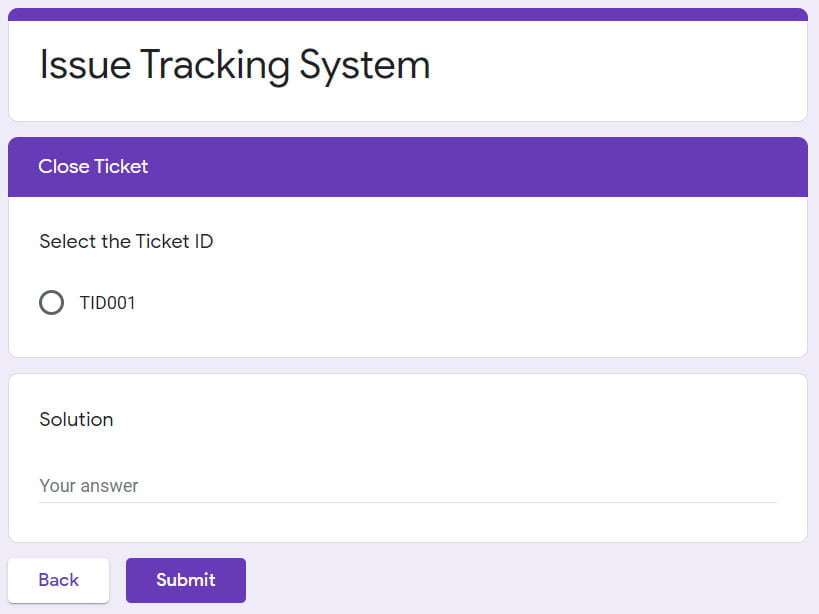 Initial opened ticket ID