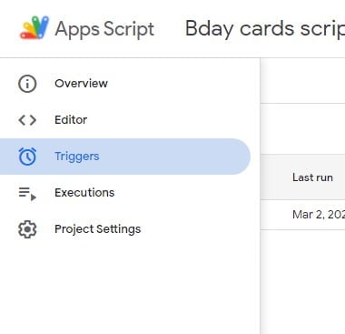 add a trigger google script