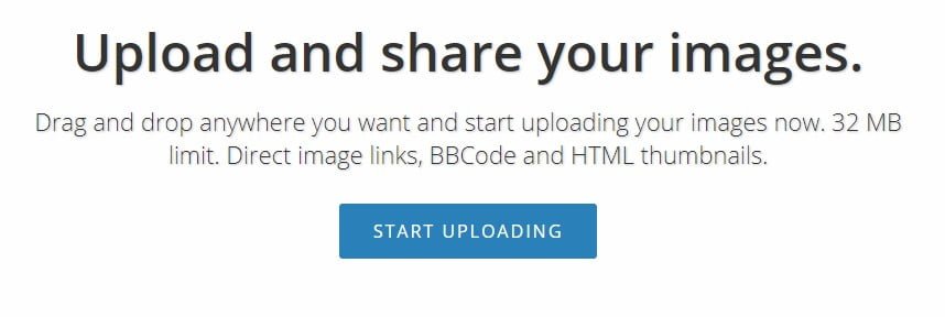 start uploading on imgbb.com