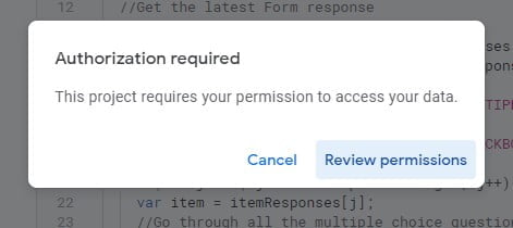 Authorization required - review permissions