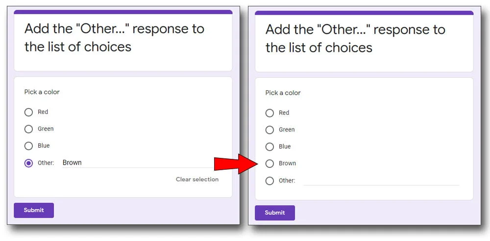 add other response to the list of choices
