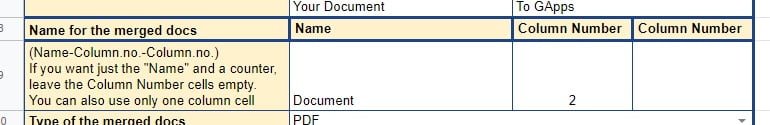 Name plus data from sheet - name of the merged docs