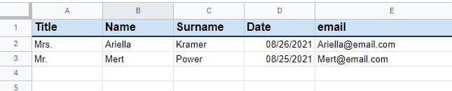 column data for print merge