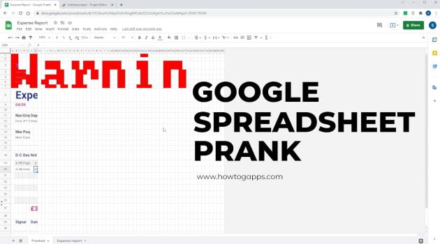 Google spreadsheet prank